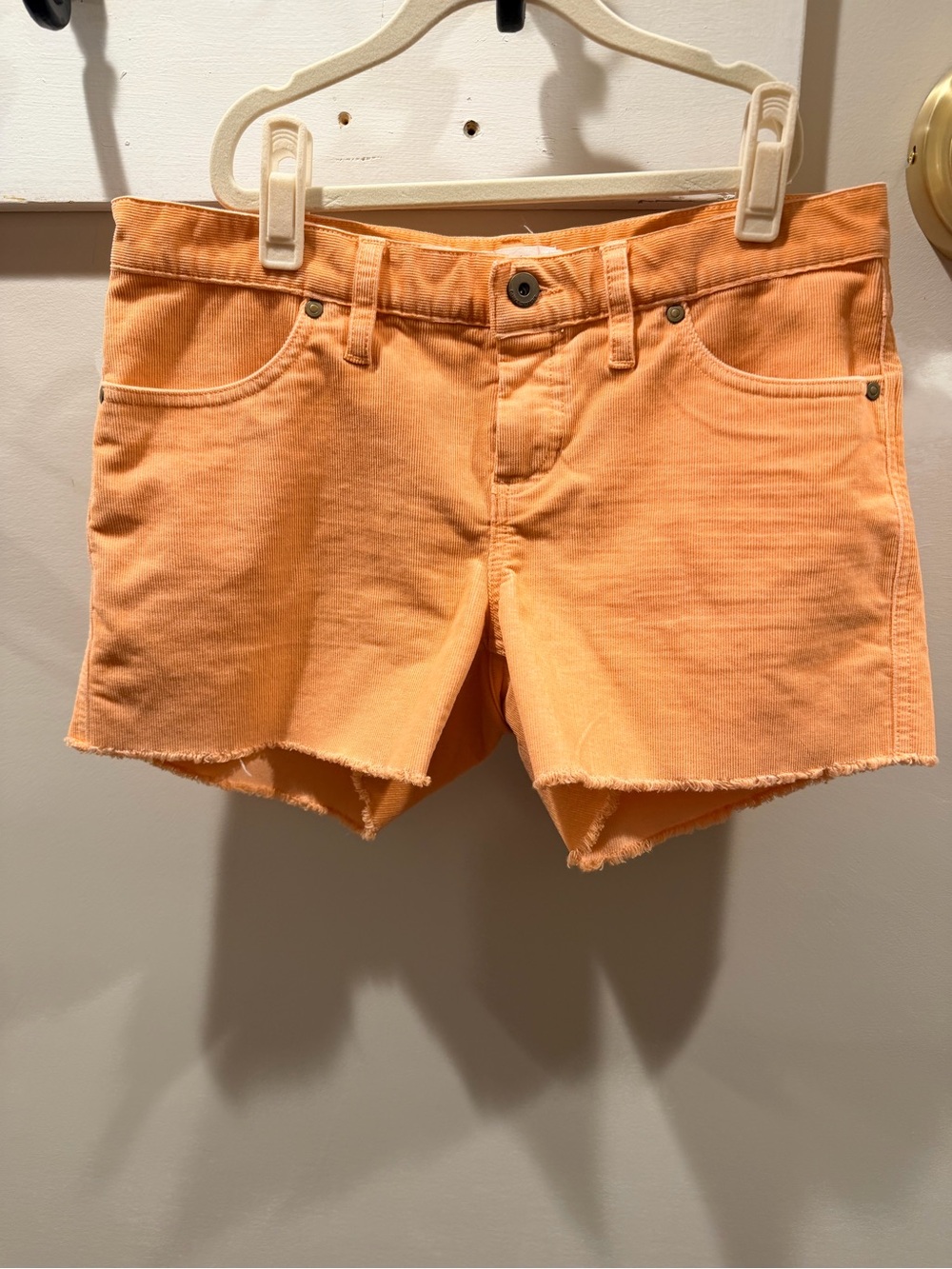 Carve Designs Peach-Orange Denim Cutoff Shorts